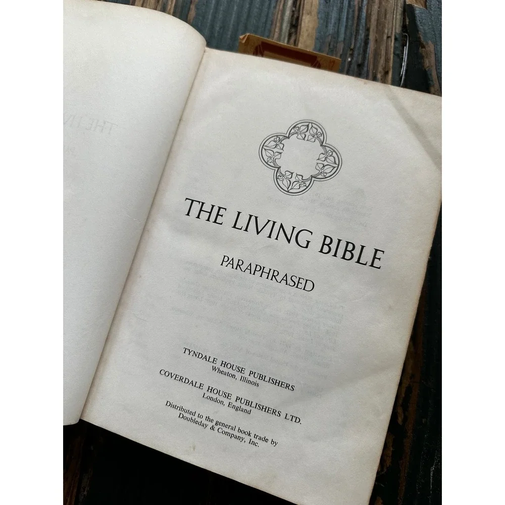 The‎ Living Bible Paraphrased 1973 Tyndale House Publishers Vtg Hardcover Brown